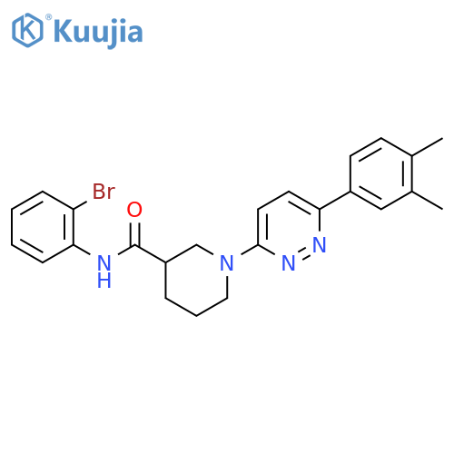 N-(2-bromophenyl)-1-6-(3,4-dimethylphenyl)pyridazin-3-ylpiperidine-3-carboxamide structure