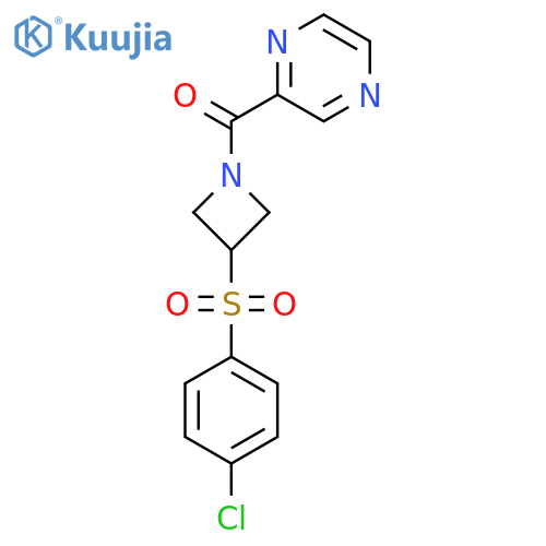 2-3-(4-chlorobenzenesulfonyl)azetidine-1-carbonylpyrazine structure