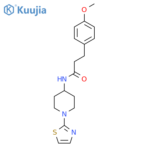 3-(4-methoxyphenyl)-N-(1-(thiazol-2-yl)piperidin-4-yl)propanamide structure