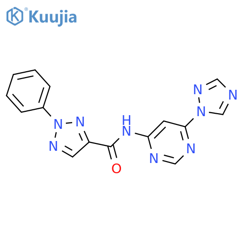 2-phenyl-N-[6-(1H-1,2,4-triazol-1-yl)pyrimidin-4-yl]-2H-1,2,3-triazole-4-carboxamide structure