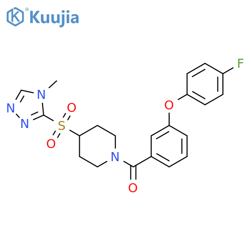 1-3-(4-fluorophenoxy)benzoyl-4-(4-methyl-4H-1,2,4-triazol-3-yl)sulfonylpiperidine structure