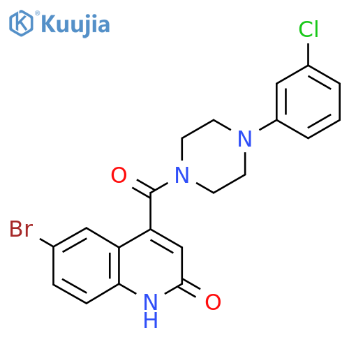 6-bromo-4-4-(3-chlorophenyl)piperazine-1-carbonyl-1,2-dihydroquinolin-2-one structure