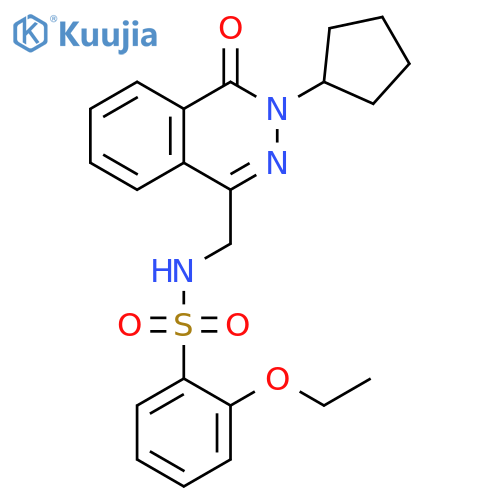 N-[(3-cyclopentyl-4-oxo-3,4-dihydrophthalazin-1-yl)methyl]-2-ethoxybenzene-1-sulfonamide structure