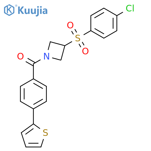 3-(4-chlorobenzenesulfonyl)-1-4-(thiophen-2-yl)benzoylazetidine structure