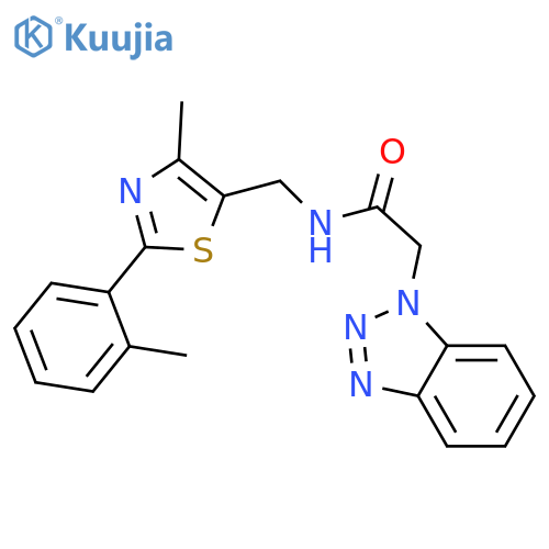 2-(1H-1,2,3-benzotriazol-1-yl)-N-{4-methyl-2-(2-methylphenyl)-1,3-thiazol-5-ylmethyl}acetamide structure