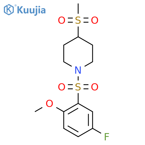 1-(5-fluoro-2-methoxybenzenesulfonyl)-4-methanesulfonylpiperidine structure