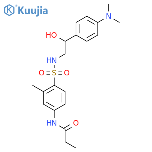 N-4-({2-4-(dimethylamino)phenyl-2-hydroxyethyl}sulfamoyl)-3-methylphenylpropanamide structure