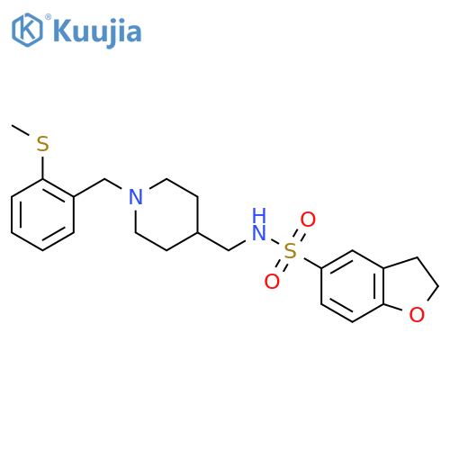 N-(1-{2-(methylsulfanyl)phenylmethyl}piperidin-4-yl)methyl-2,3-dihydro-1-benzofuran-5-sulfonamide structure
