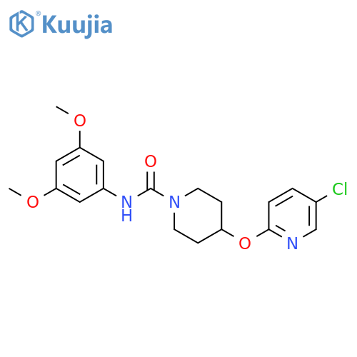 4-[(5-chloropyridin-2-yl)oxy]-N-(3,5-dimethoxyphenyl)piperidine-1-carboxamide structure