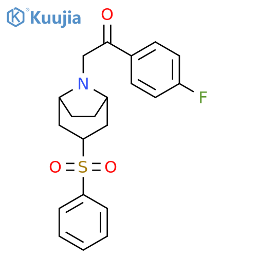 1-[3-(benzenesulfonyl)-8-azabicyclo[3.2.1]octan-8-yl]-2-(4-fluorophenyl)ethan-1-one structure