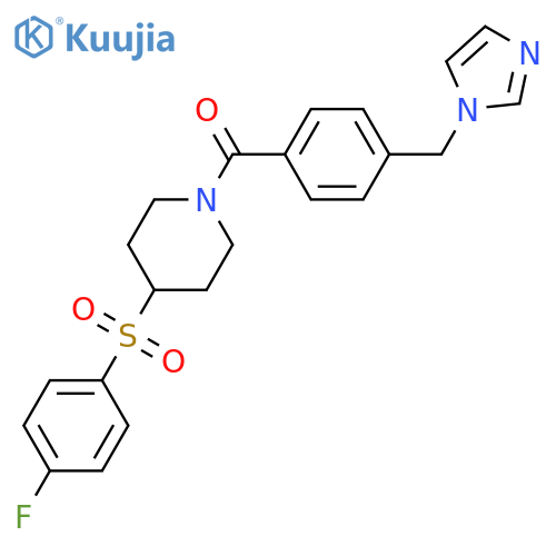 4-(4-fluorobenzenesulfonyl)-1-{4-(1H-imidazol-1-yl)methylbenzoyl}piperidine structure