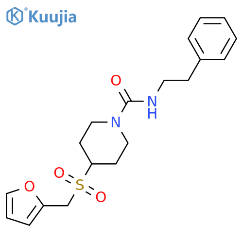4-(furan-2-yl)methanesulfonyl-N-(2-phenylethyl)piperidine-1-carboxamide structure