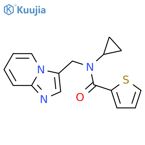 N-cyclopropyl-N-({imidazo[1,2-a]pyridin-3-yl}methyl)thiophene-2-carboxamide structure