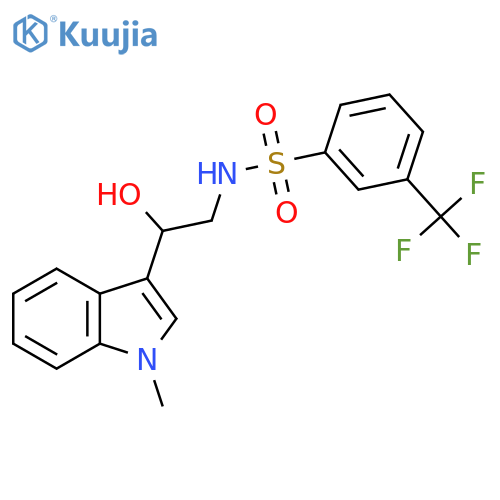 N-[2-hydroxy-2-(1-methyl-1H-indol-3-yl)ethyl]-3-(trifluoromethyl)benzene-1-sulfonamide structure