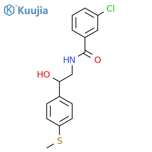 3-chloro-N-{2-hydroxy-2-[4-(methylsulfanyl)phenyl]ethyl}benzamide structure