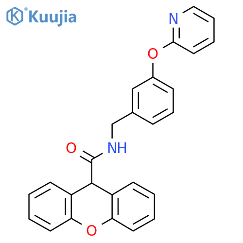 N-{[3-(pyridin-2-yloxy)phenyl]methyl}-9H-xanthene-9-carboxamide structure
