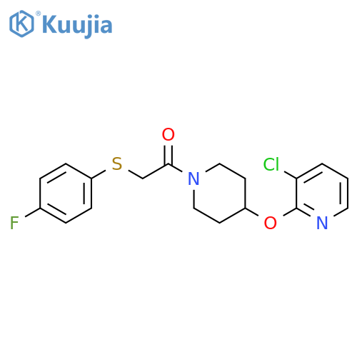 1-{4-[(3-chloropyridin-2-yl)oxy]piperidin-1-yl}-2-[(4-fluorophenyl)sulfanyl]ethan-1-one structure