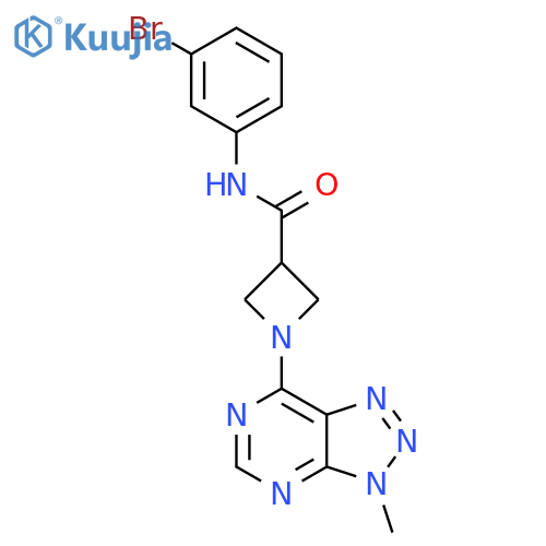 N-(3-bromophenyl)-1-{3-methyl-3H-[1,2,3]triazolo[4,5-d]pyrimidin-7-yl}azetidine-3-carboxamide structure