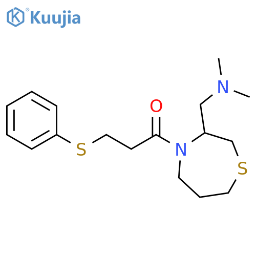 1-{3-[(dimethylamino)methyl]-1,4-thiazepan-4-yl}-3-(phenylsulfanyl)propan-1-one structure