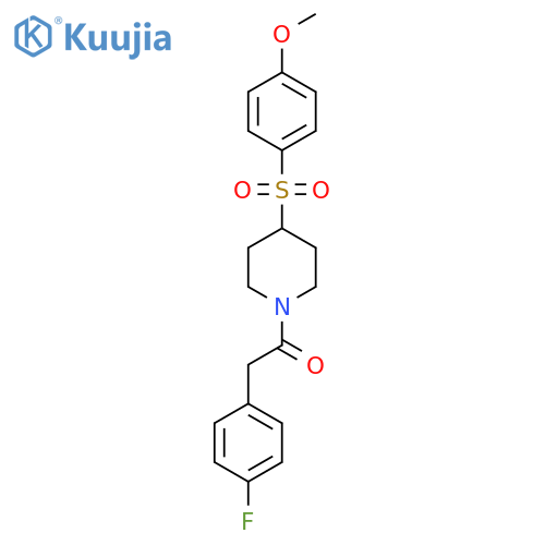 2-(4-fluorophenyl)-1-4-(4-methoxybenzenesulfonyl)piperidin-1-ylethan-1-one structure