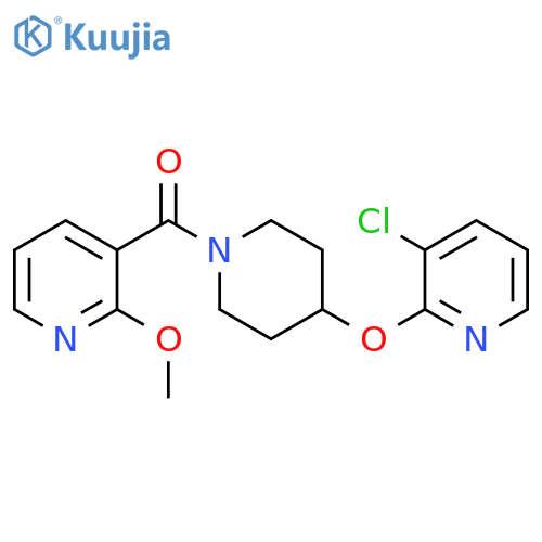 3-{4-[(3-chloropyridin-2-yl)oxy]piperidine-1-carbonyl}-2-methoxypyridine structure