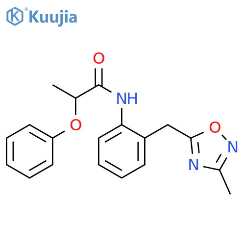N-{2-[(3-methyl-1,2,4-oxadiazol-5-yl)methyl]phenyl}-2-phenoxypropanamide structure