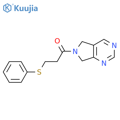 3-(phenylsulfanyl)-1-{5H,6H,7H-pyrrolo3,4-dpyrimidin-6-yl}propan-1-one structure