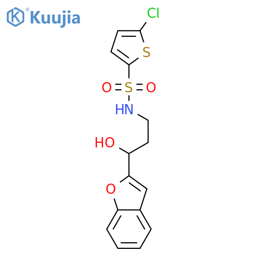 N-[3-(1-benzofuran-2-yl)-3-hydroxypropyl]-5-chlorothiophene-2-sulfonamide structure
