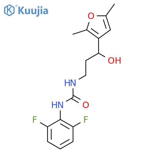 1-(2,6-difluorophenyl)-3-3-(2,5-dimethylfuran-3-yl)-3-hydroxypropylurea structure