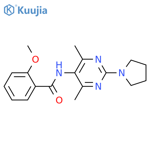 N-4,6-dimethyl-2-(pyrrolidin-1-yl)pyrimidin-5-yl-2-methoxybenzamide structure
