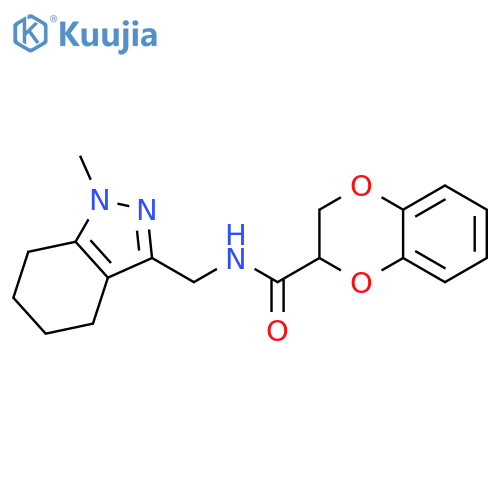 N-(1-methyl-4,5,6,7-tetrahydro-1H-indazol-3-yl)methyl-2,3-dihydro-1,4-benzodioxine-2-carboxamide structure