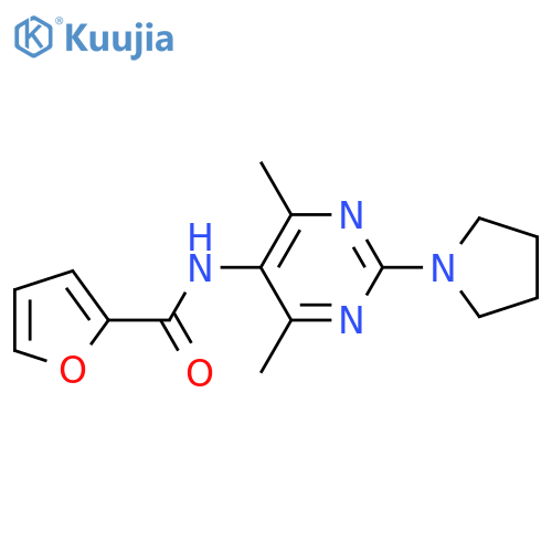 N-4,6-dimethyl-2-(pyrrolidin-1-yl)pyrimidin-5-ylfuran-2-carboxamide structure