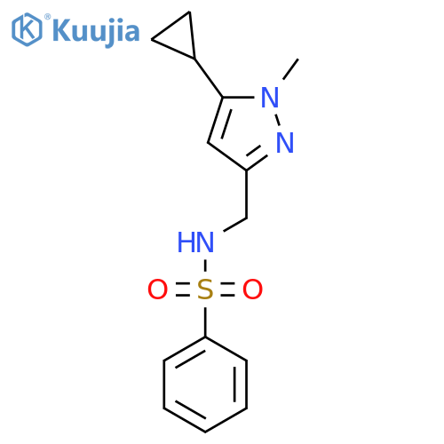N-(5-cyclopropyl-1-methyl-1H-pyrazol-3-yl)methylbenzenesulfonamide structure