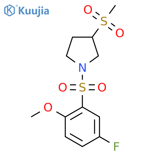 1-(5-fluoro-2-methoxybenzenesulfonyl)-3-methanesulfonylpyrrolidine structure