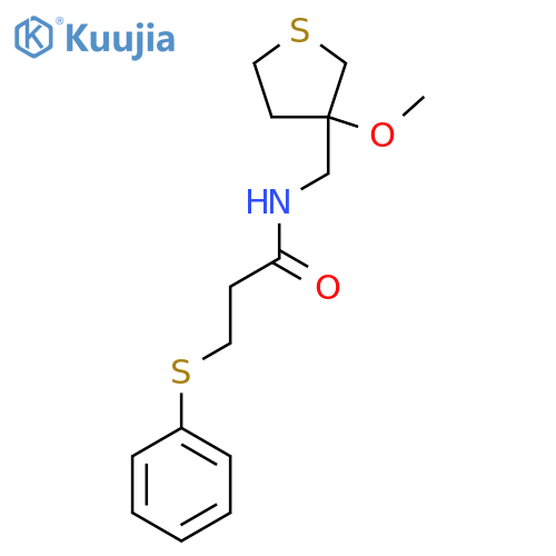 N-(3-methoxythiolan-3-yl)methyl-3-(phenylsulfanyl)propanamide structure