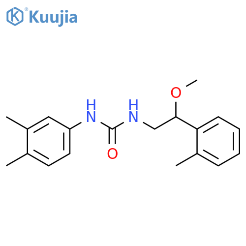 1-(3,4-dimethylphenyl)-3-[2-methoxy-2-(2-methylphenyl)ethyl]urea structure