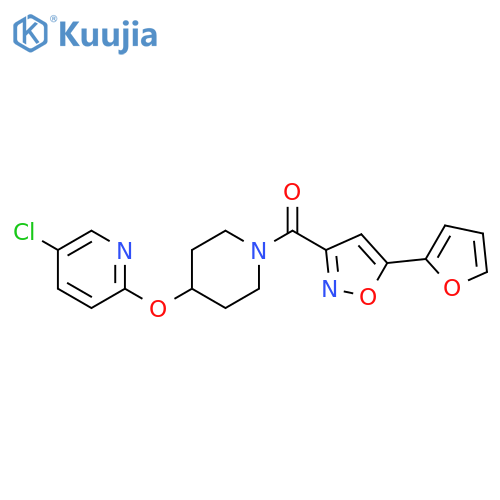 5-chloro-2-({1-[5-(furan-2-yl)-1,2-oxazole-3-carbonyl]piperidin-4-yl}oxy)pyridine structure