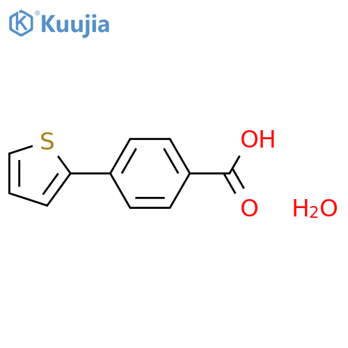4-(thiophen-2-yl)benzoic acid hydrate structure