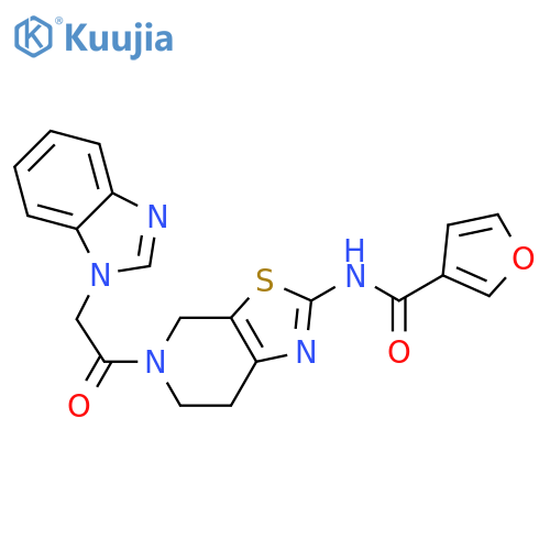 N-{5-2-(1H-1,3-benzodiazol-1-yl)acetyl-4H,5H,6H,7H-1,3thiazolo5,4-cpyridin-2-yl}furan-3-carboxamide structure