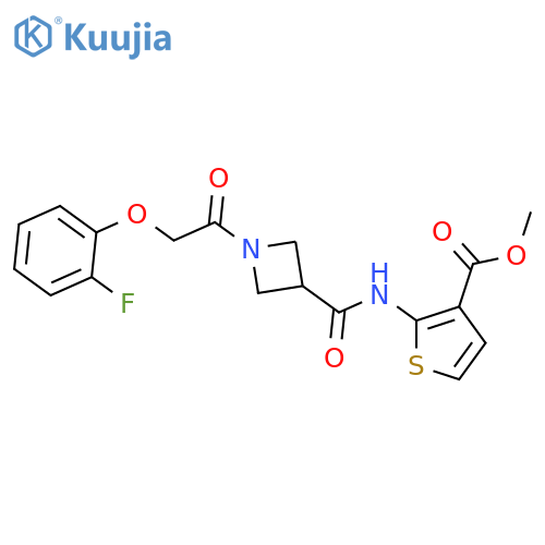 methyl 2-{1-2-(2-fluorophenoxy)acetylazetidine-3-amido}thiophene-3-carboxylate structure
