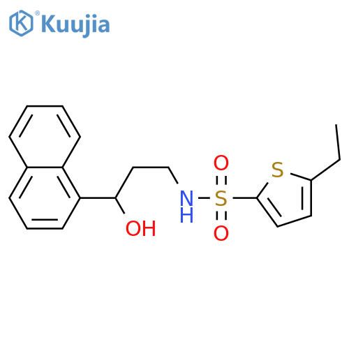 5-ethyl-N-3-hydroxy-3-(naphthalen-1-yl)propylthiophene-2-sulfonamide structure