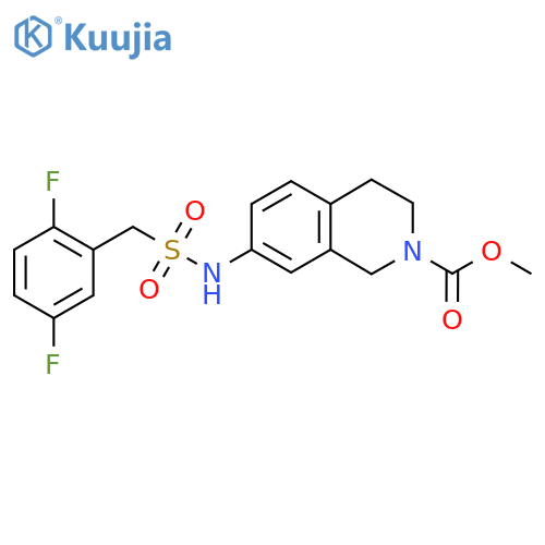 methyl 7-(2,5-difluorophenyl)methanesulfonamido-1,2,3,4-tetrahydroisoquinoline-2-carboxylate structure