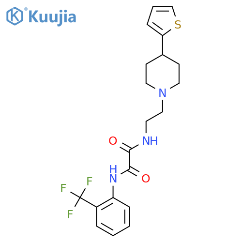 N'-{2-4-(thiophen-2-yl)piperidin-1-ylethyl}-N-2-(trifluoromethyl)phenylethanediamide structure