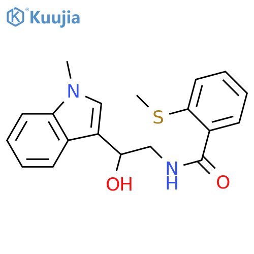 N-2-hydroxy-2-(1-methyl-1H-indol-3-yl)ethyl-2-(methylsulfanyl)benzamide structure