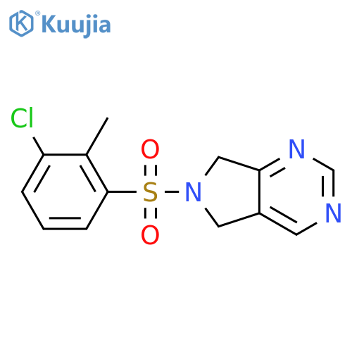 6-(3-chloro-2-methylbenzenesulfonyl)-5H,6H,7H-pyrrolo3,4-dpyrimidine structure