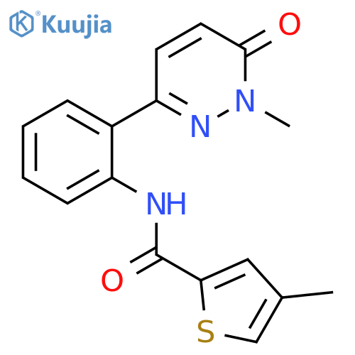 4-methyl-N-2-(1-methyl-6-oxo-1,6-dihydropyridazin-3-yl)phenylthiophene-2-carboxamide structure