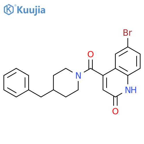 4-(4-benzylpiperidine-1-carbonyl)-6-bromo-1,2-dihydroquinolin-2-one structure