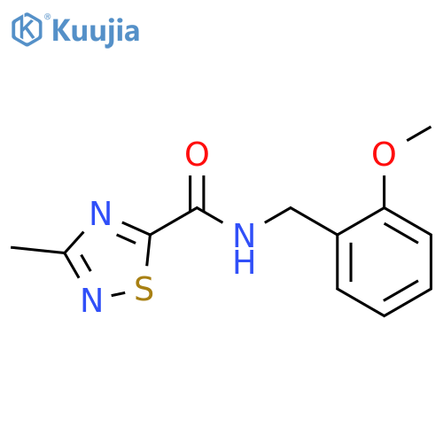N-(2-methoxyphenyl)methyl-3-methyl-1,2,4-thiadiazole-5-carboxamide structure