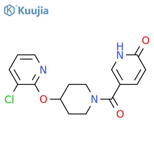 5-{4-[(3-chloropyridin-2-yl)oxy]piperidine-1-carbonyl}-1,2-dihydropyridin-2-one structure