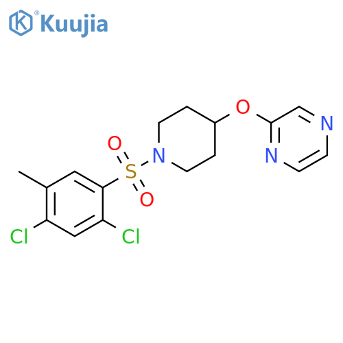 2-{[1-(2,4-dichloro-5-methylbenzenesulfonyl)piperidin-4-yl]oxy}pyrazine structure